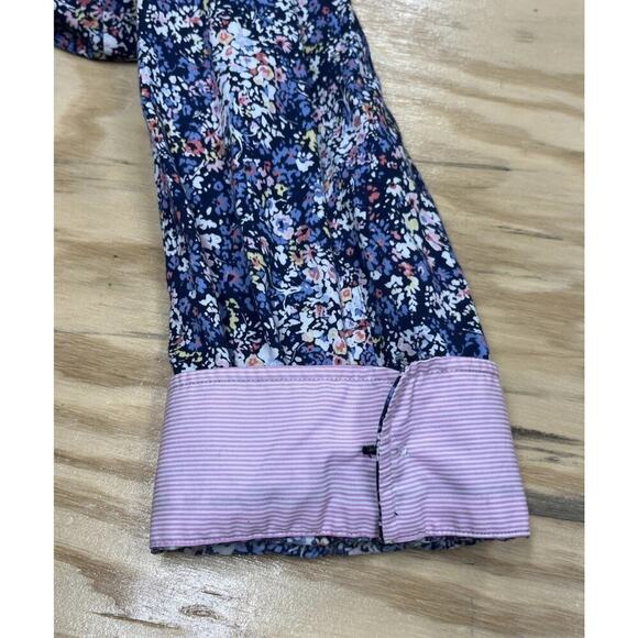 CHAPS No Iron Women’s Floral Button Up Shirt Cotton Size 2X Blue Cottage Peasant - Picture 7 of 9